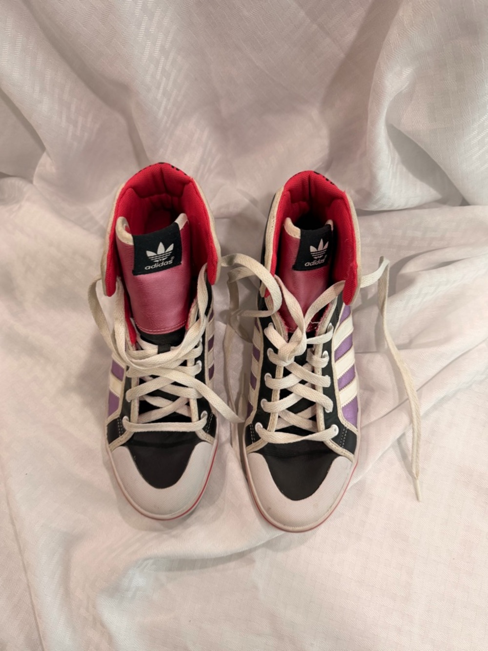 adidas Women's High-Top Sneakers in Black, Purple & Pink